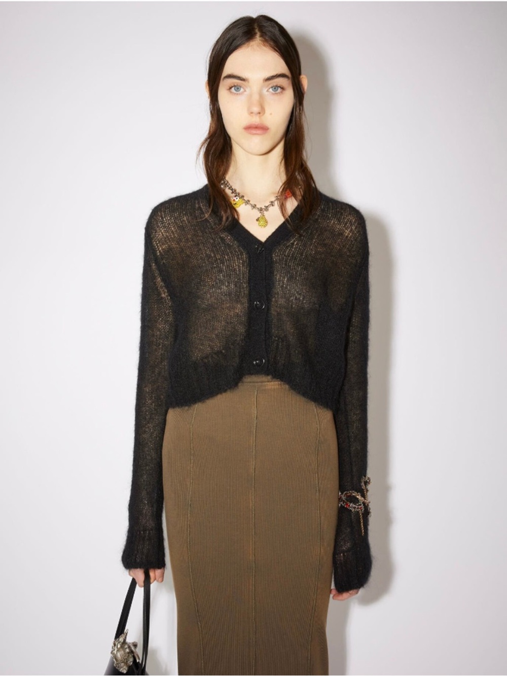 NWT Acne Cropped Mohair Blend Cardigan